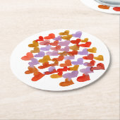 Waterverf smeltende harten - retro ronde kartonnen onderzetter (Gebogen)