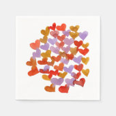 Waterverf smeltende harten - retro servet (Voorkant)