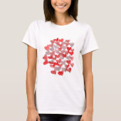 Waterverf smeltende harten - rood en grijs palet t-shirt (Voorkant)