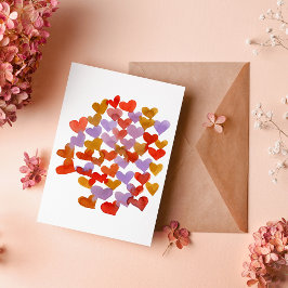 Waterverf smeltende harten Valentijnsdag Kaart