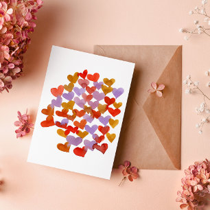 Waterverf smeltende harten Valentijnsdag Kaart