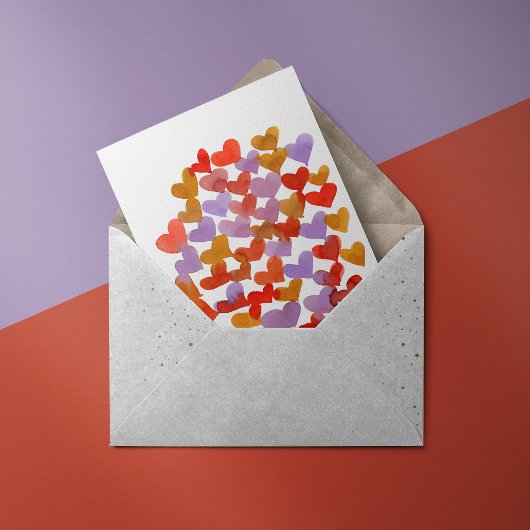 Waterverf smeltende harten Valentijnsdag Kaart