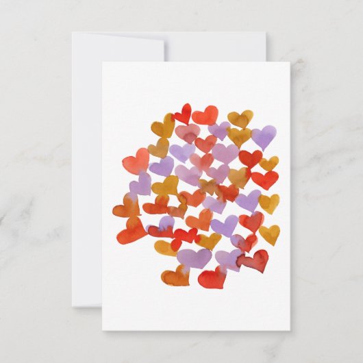Waterverf smeltende harten Valentijnsdag Kaart (Voorkant)