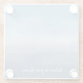 Waterverf Smoky Blue Ombre Glazen Onderzetter (Achterkant)