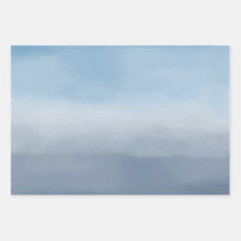 Waterverf Smoky Blue Ombre Inpakpapier Vel