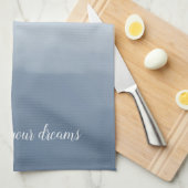 Waterverf Smoky Blue Ombre Theedoek (Quarter Fold)