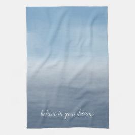 Waterverf Smoky Blue Ombre Theedoek