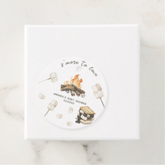 Waterverf S'more Baby shower Bedankjes Labels (In situ)