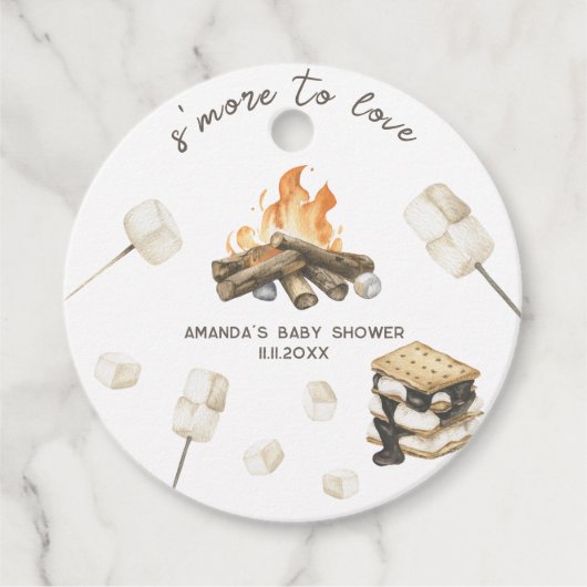 Waterverf S'more Baby shower Bedankjes Labels (Voorkant)