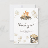 Waterverf S'more Baby shower Dank u Bedankkaart (Voorkant)