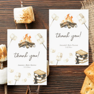 Waterverf S'more Baby shower Dank u Bedankkaart