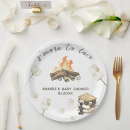 Waterverf S'more Baby Shower Papieren Bordje