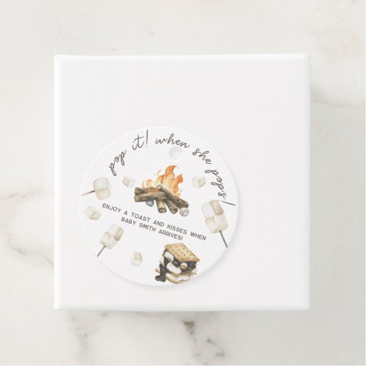 Waterverf S'more Baby shower - Pop het Bedankjes Labels (In situ)