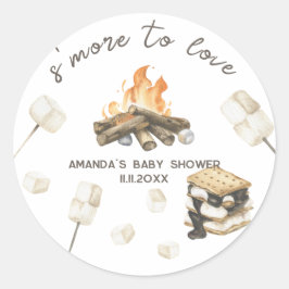 Waterverf S'more Baby shower Ronde Sticker
