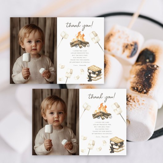 Waterverf S'more Fun Verjaardag Dank u Bedankkaart