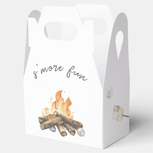 Waterverf S'more kampvuur 1e verjaardag Bedankdoosjes (Geopend)