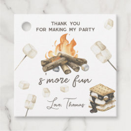 Waterverf S'more Kampvuur 1e Verjaardag Bedankt Bedankjes Labels
