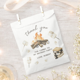 Waterverf S'more Kampvuur 1e Verjaardag Bedankt Bedankzakje