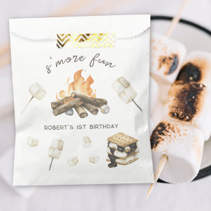 Waterverf S'more Kampvuur 1e Verjaardag Bedankzakje