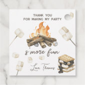 Waterverf S'more Kampvuur 1e Verjaardag Dank u Bedankjes Labels (Achterkant)