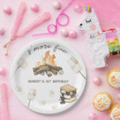 Waterverf S'more kampvuur 1e verjaardag Papieren Bordje (Feest)