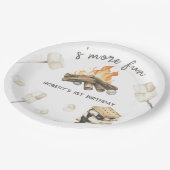 Waterverf S'more kampvuur 1e verjaardag Papieren Bordje (Gekanteld)