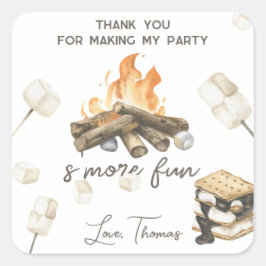 Waterverf S'more Kampvuur Verjaardag Bedankt Vierkante Sticker