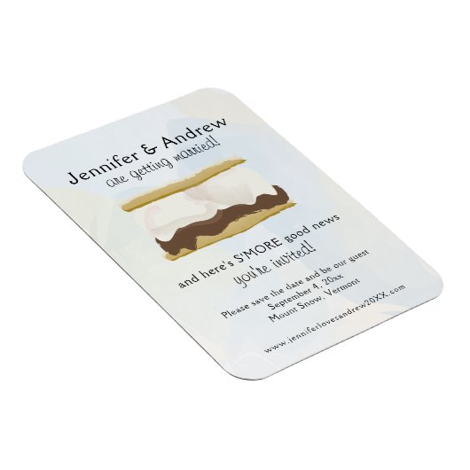Waterverf S'mores Blue Save the Date Magneet (Rechterzijde)