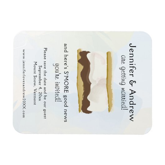 Waterverf S'mores Blue Save the Date Magneet (Horizontaal)