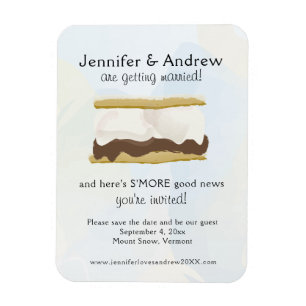 Waterverf S'mores Blue Save the Date Magneet