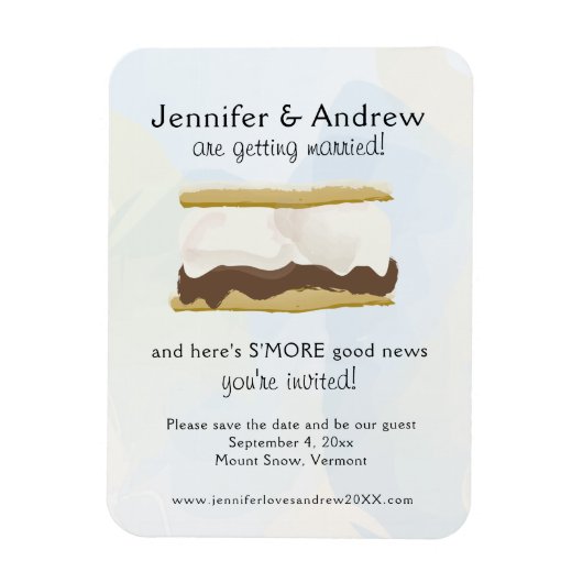 Waterverf S'mores Blue Save the Date Magneet (Verticaal)
