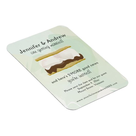 Waterverf S'mores Green Save the Date Magneet (Rechterzijde)