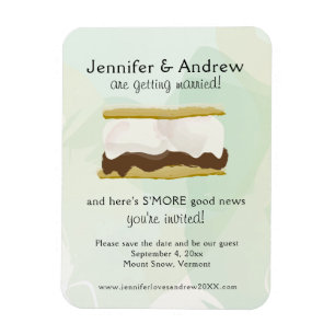 Waterverf S'mores Green Save the Date Magneet
