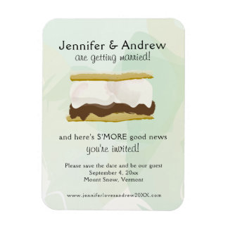 Waterverf S'mores Green Save the Date Magneet