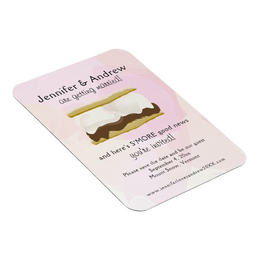 Waterverf S'mores Roze sparen de Datum Magneet (Rechterzijde)