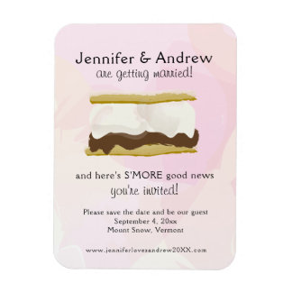 Waterverf S'mores Roze sparen de Datum Magneet