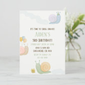 Waterverf Snail verjaardagsfeestje Kaart (Staand voorkant)