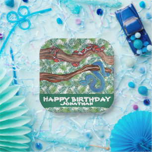 Waterverf Snake Lover Python Boa gezelschapsdieren Papieren Bordje