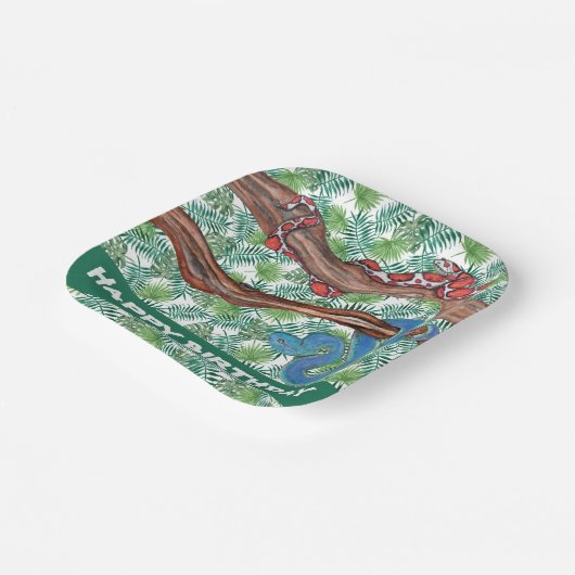 Waterverf Snake Lover Python Boa gezelschapsdieren Papieren Bordje (Gebogen)