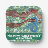 Waterverf Snake Lover Python Boa gezelschapsdieren Papieren Bordje (Voorkant)