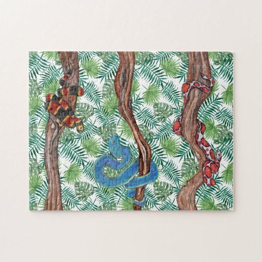 Waterverf Snake Lover Python Boa Legpuzzel (Horizontaal)