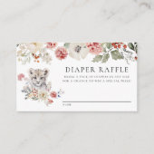 Waterverf Sneeuw Leopard Baby shower Luier Raffle Informatiekaartje (Voorkant)