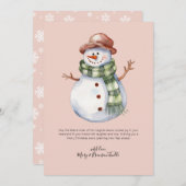 Waterverf Sneeuw Man met Sjaal Kerst Feestdagenkaart (Voorkant / Achterkant)