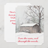 waterverf sneeuw scène vakantiekaart  feestdagenkaart (Voorkant / Achterkant)