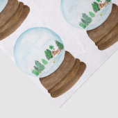 Waterverf sneeuw Wereldbol met stamkap en bomen Tissuepapier (Detail)