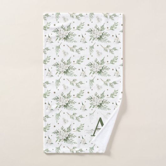 Waterverf Sneeuwbes witte ceder tak kerst Bad Handdoek (Handdoek)