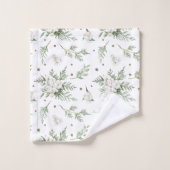 Waterverf Sneeuwbes witte ceder tak kerst Bad Handdoek (Wasdoekje)