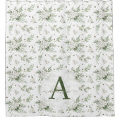 Waterverf Sneeuwbes witte ceder tak kerst Douchegordijn (Voorkant)