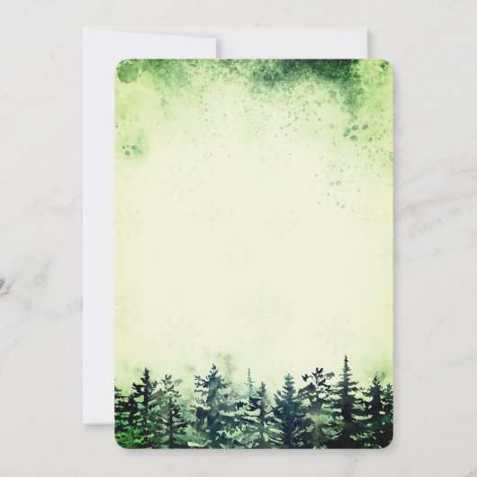 Waterverf Sneeuwdennenbos Kaart (Achterkant)