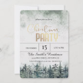 Waterverf Sneeuwdennenbos Kerstmis Kaart (Voorkant)